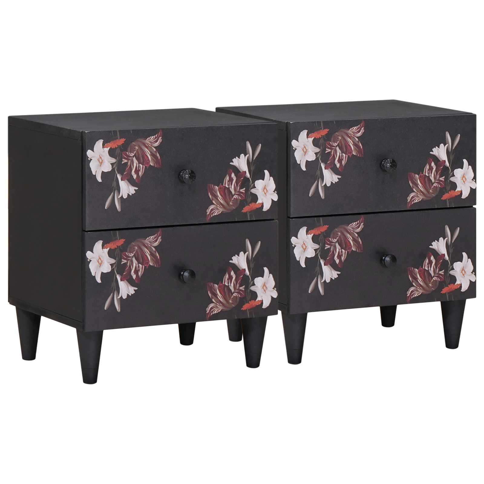 vidaXL Nachtkastje 2 pcs Bruin 40 x 33,5 x 46 cm Massief Mango Hout