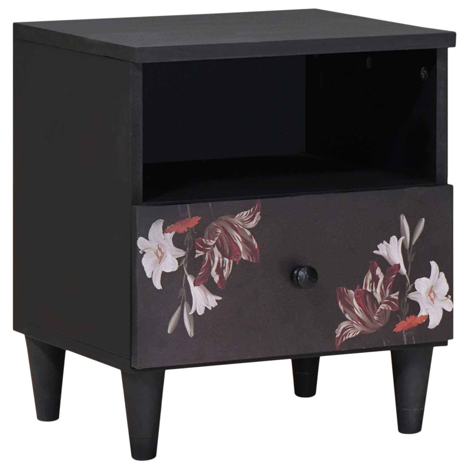 vidaXL Nachtkastje met lade Bruin 40 x 33 x 46 cm Massief Mango Hout