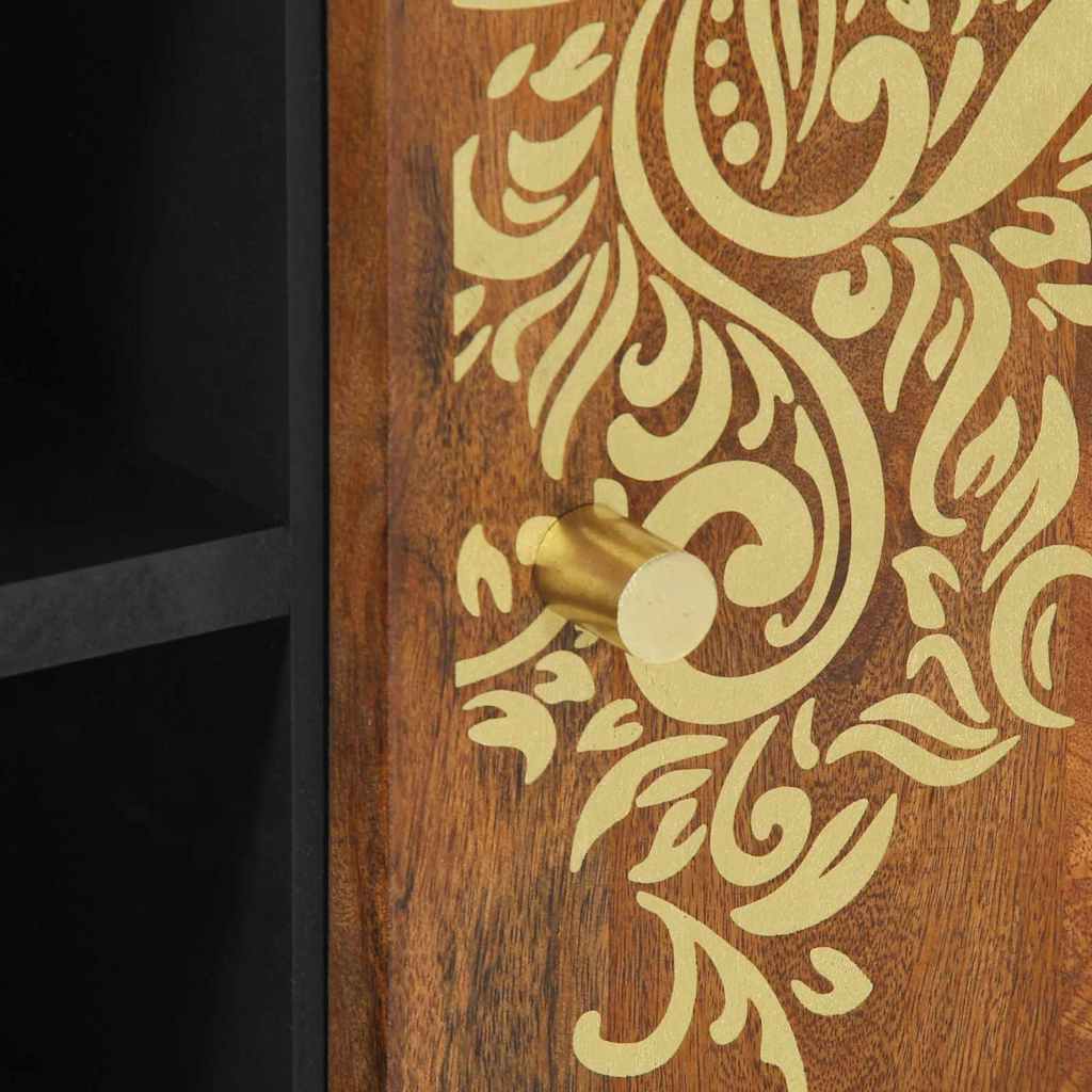 vidaXL TV-Kast Honingbruin Massief mangohout, Engineered wood