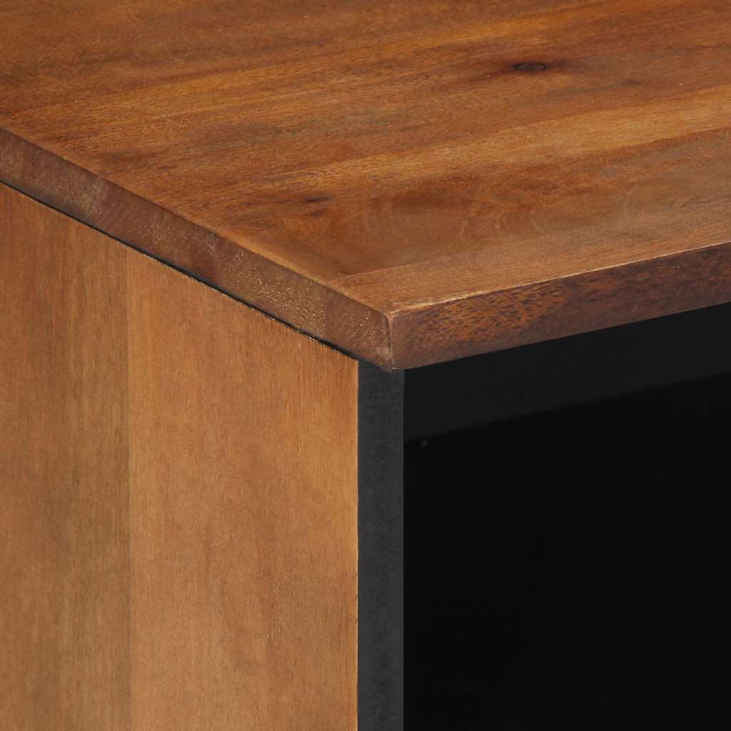 vidaXL Media Kast Honingbruin Massief mangohout, Gelamineerd hout
