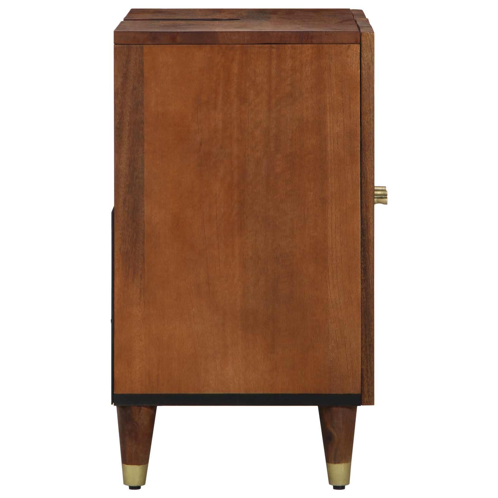 vidaXL Badkamersenkast Honingbruin met gouden accenten Massief hout