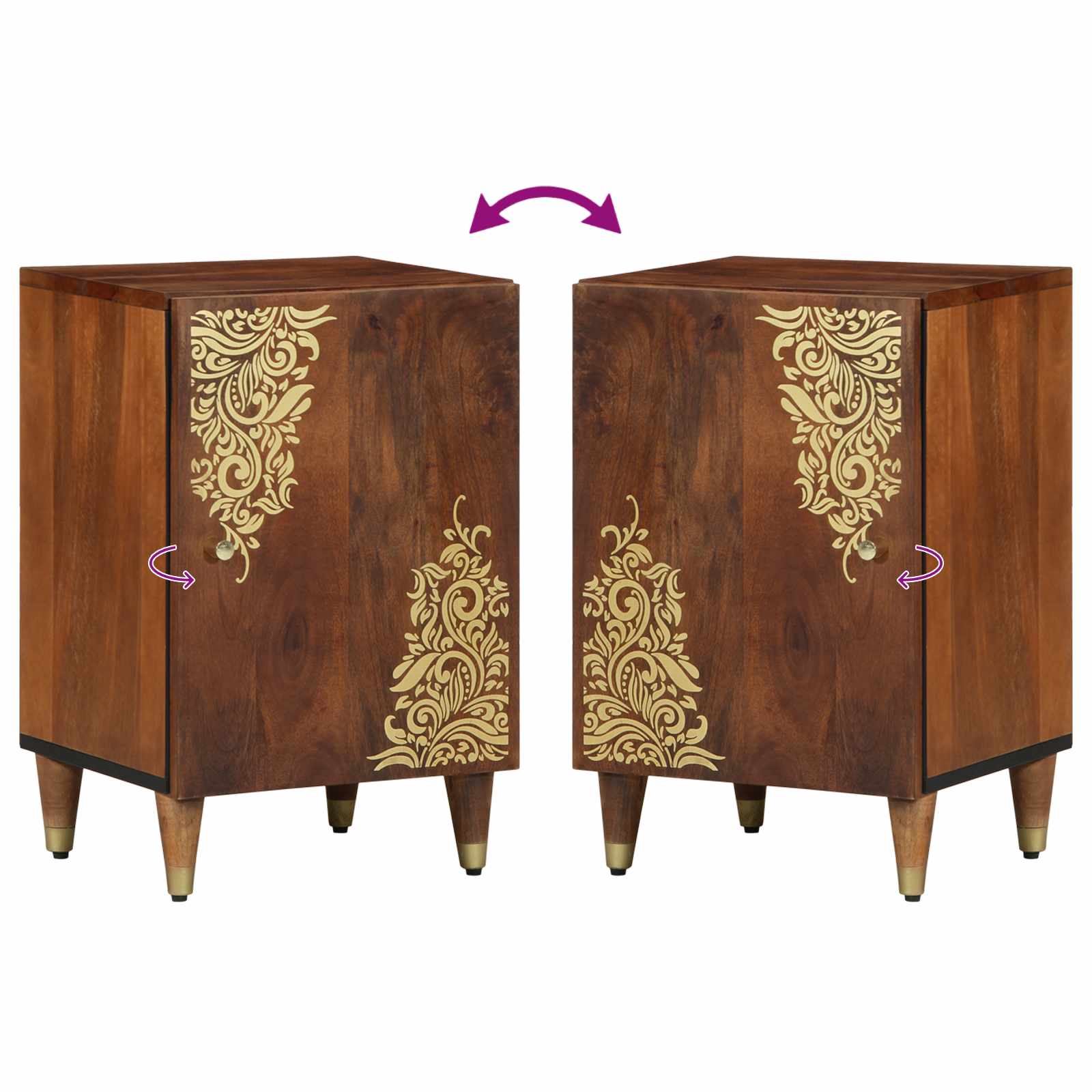 vidaXL Badkamerkast 38x33x58 cm Massief Mangohout