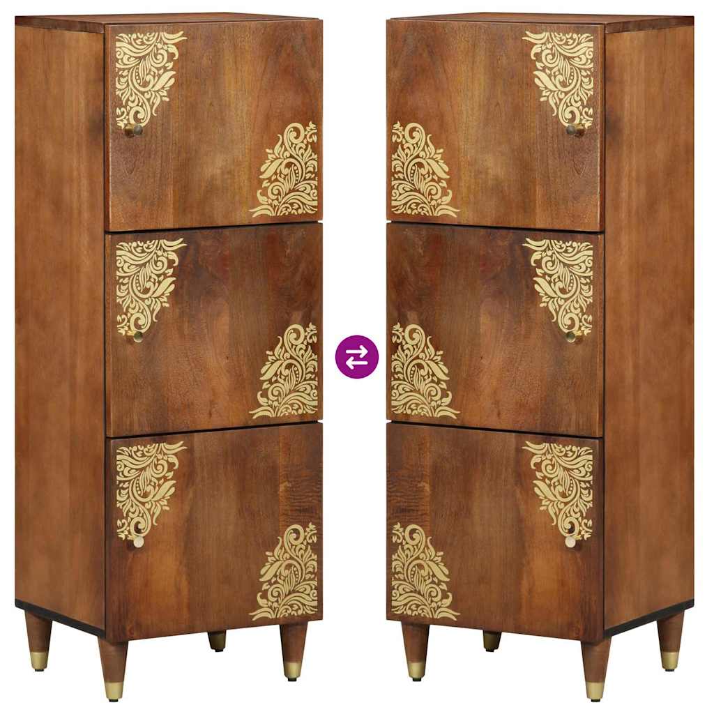 vidaXL Highboard Honingbruin met gouden accenten Massief mangohout