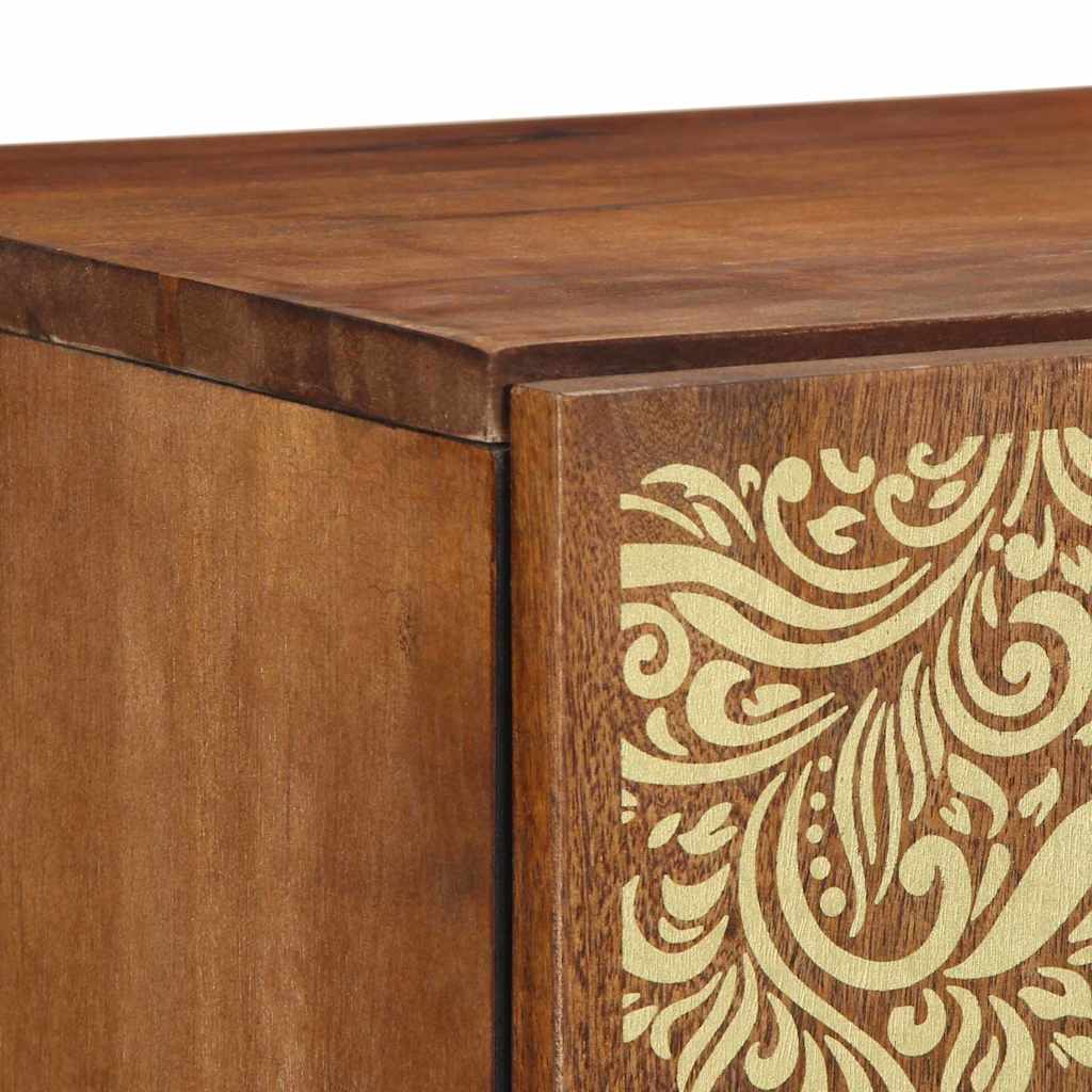 vidaXL Highboard Honingbruin met gouden accenten Massief mangohout