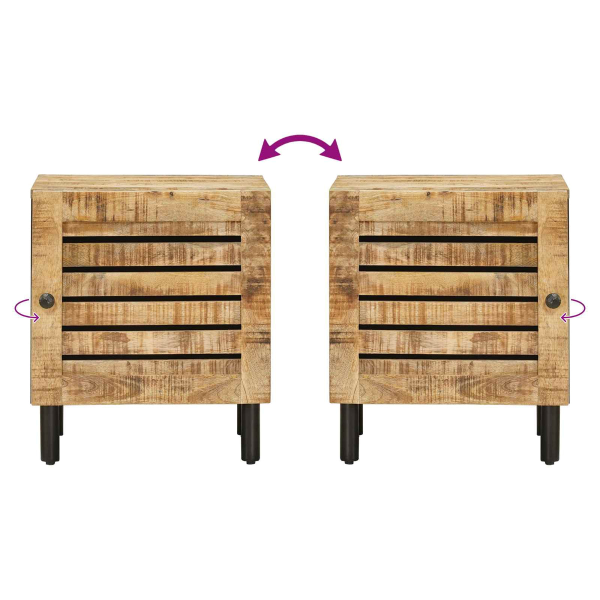 vidaXL Nachtkastje Naturel 40 x 33 x 46 cm Massief Mango Hout