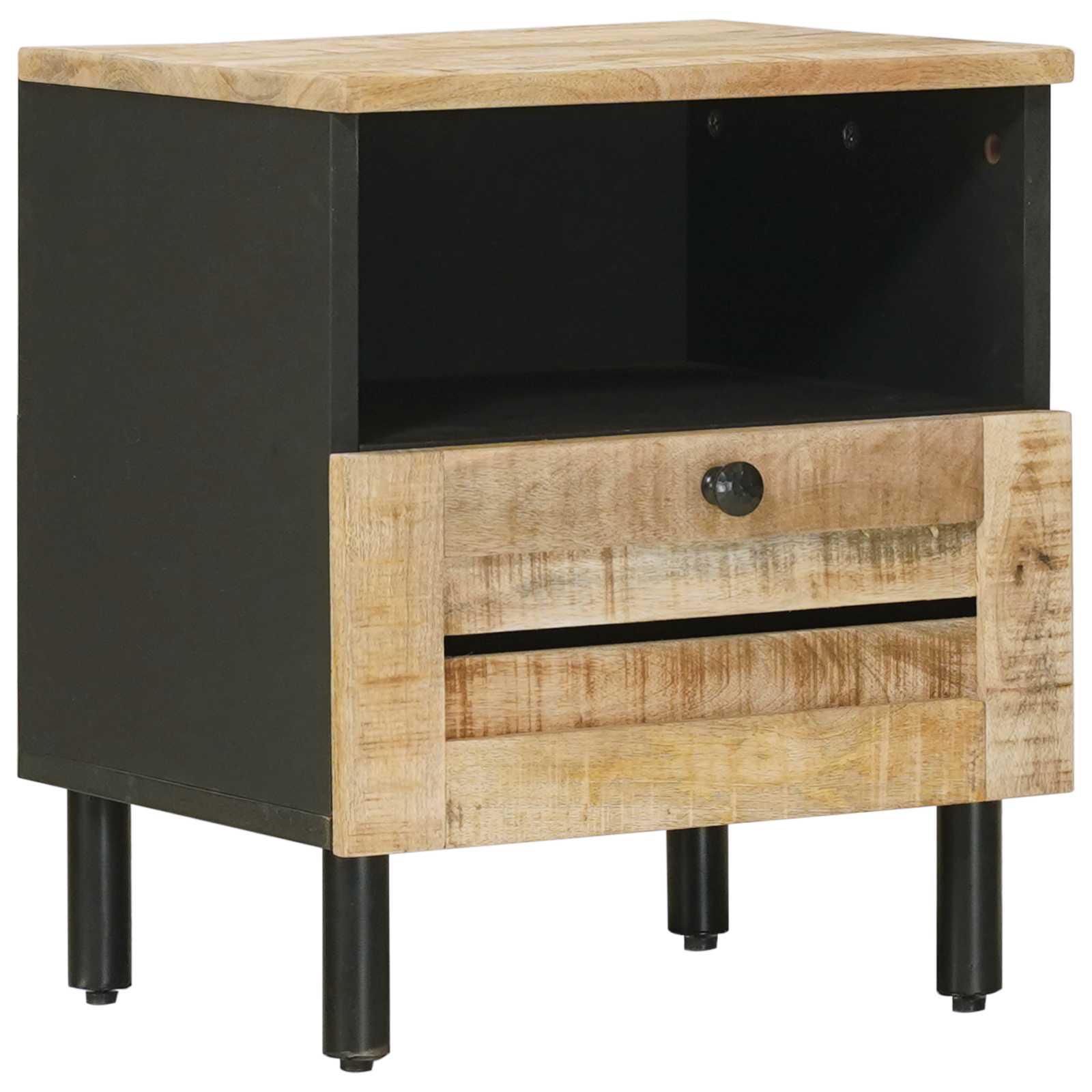 vidaXL Nachtkastje 2 st Naturel 40 x 33 x 46 cm Massief Mango Hout