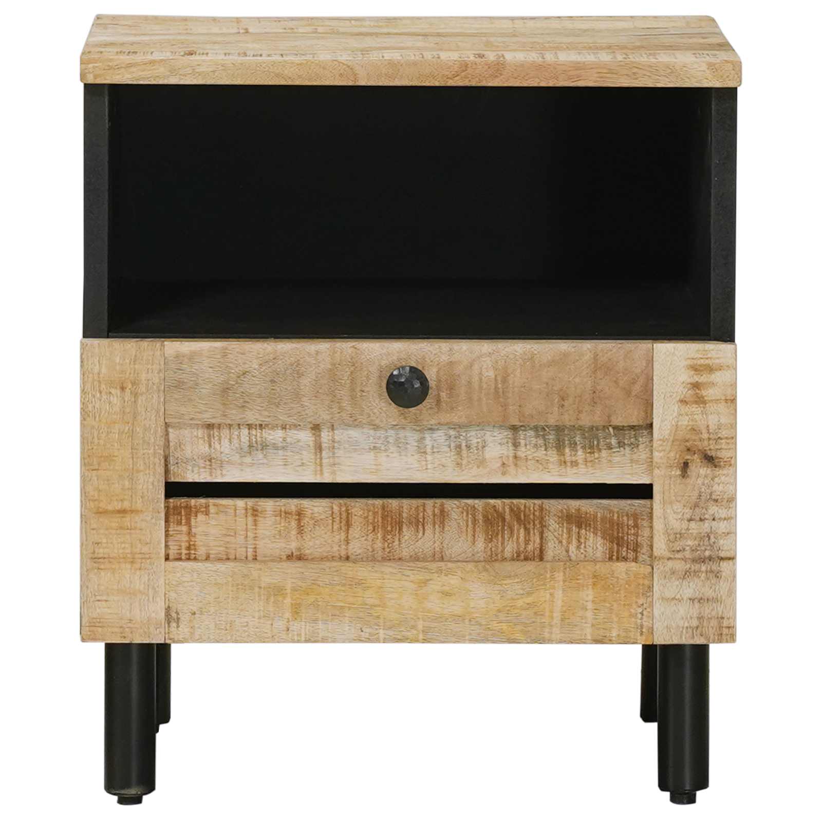 vidaXL Nachtkastje 2 st Naturel 40 x 33 x 46 cm Massief Mango Hout