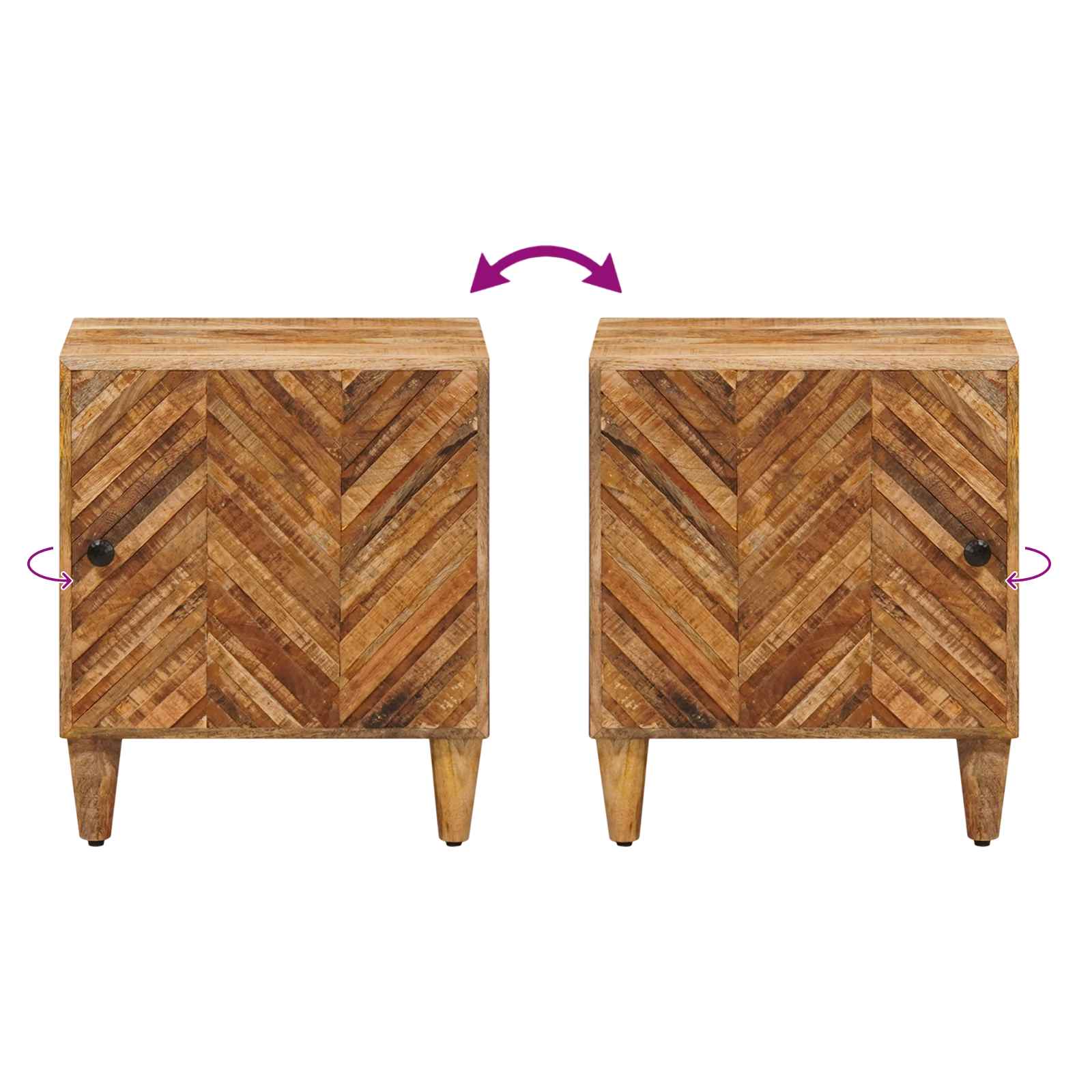 vidaXL Nachtkastje Bruin 40 x 33,5 x 46 cm Massief Mango Hout