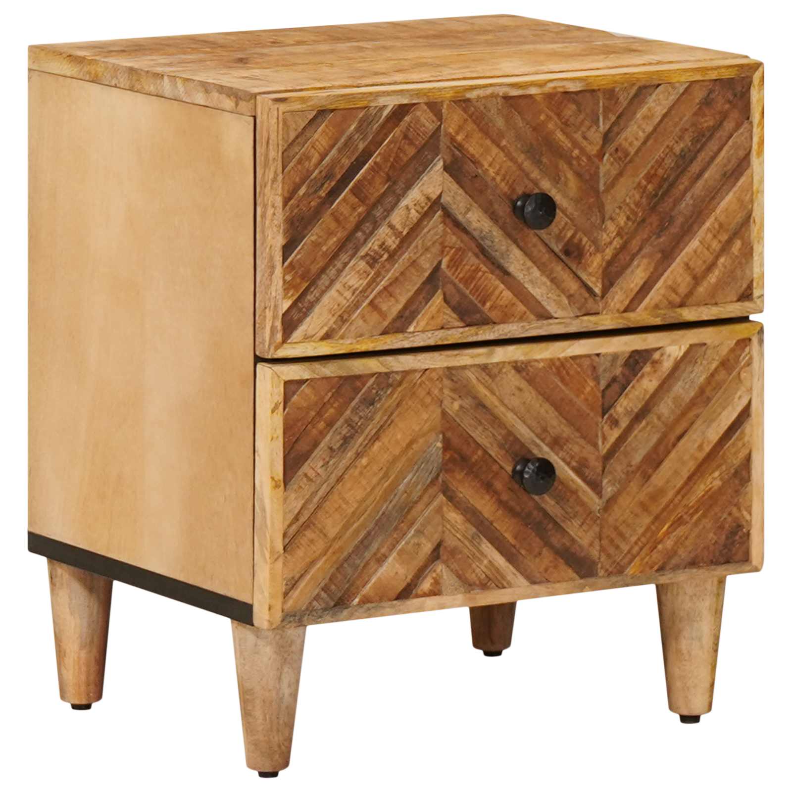 vidaXL Nachtkastje met lade Bruin 40 x 33,5 x 46 cm Massief Mango Hout