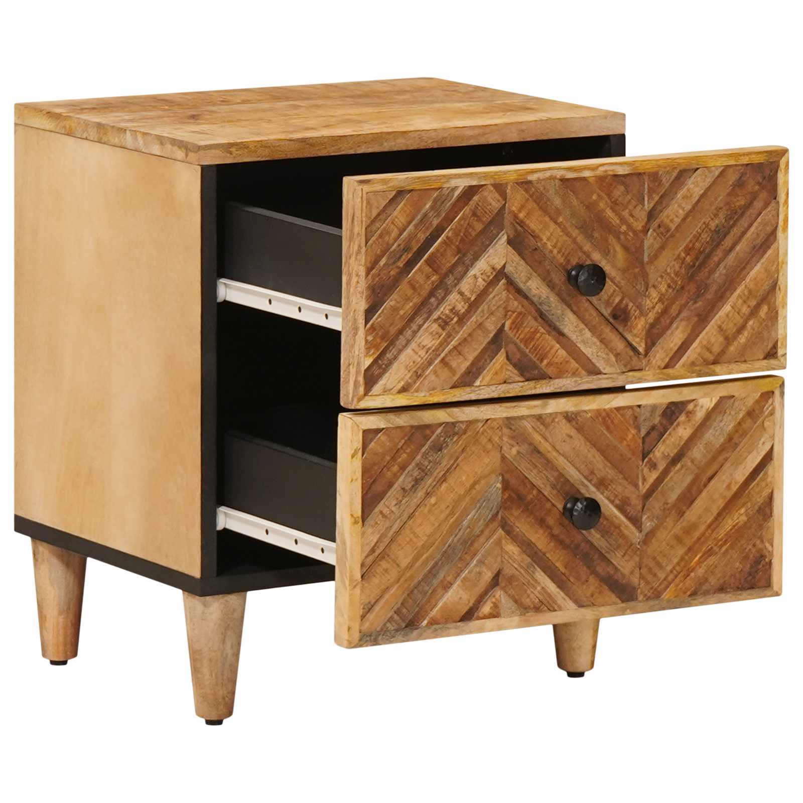 vidaXL Nachtkastje met lade Bruin 40 x 33,5 x 46 cm Massief Mango Hout