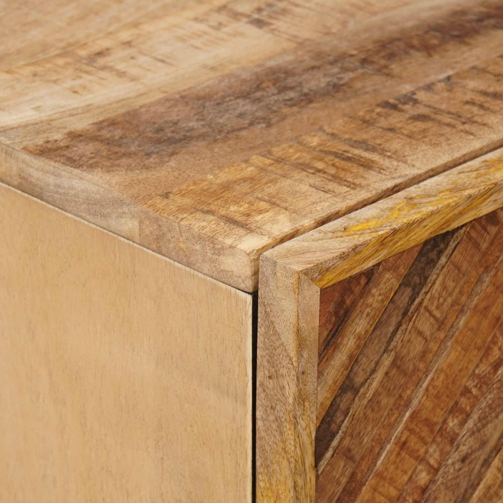 vidaXL Nachtkastje met lade Bruin 40 x 33,5 x 46 cm Massief Mango Hout