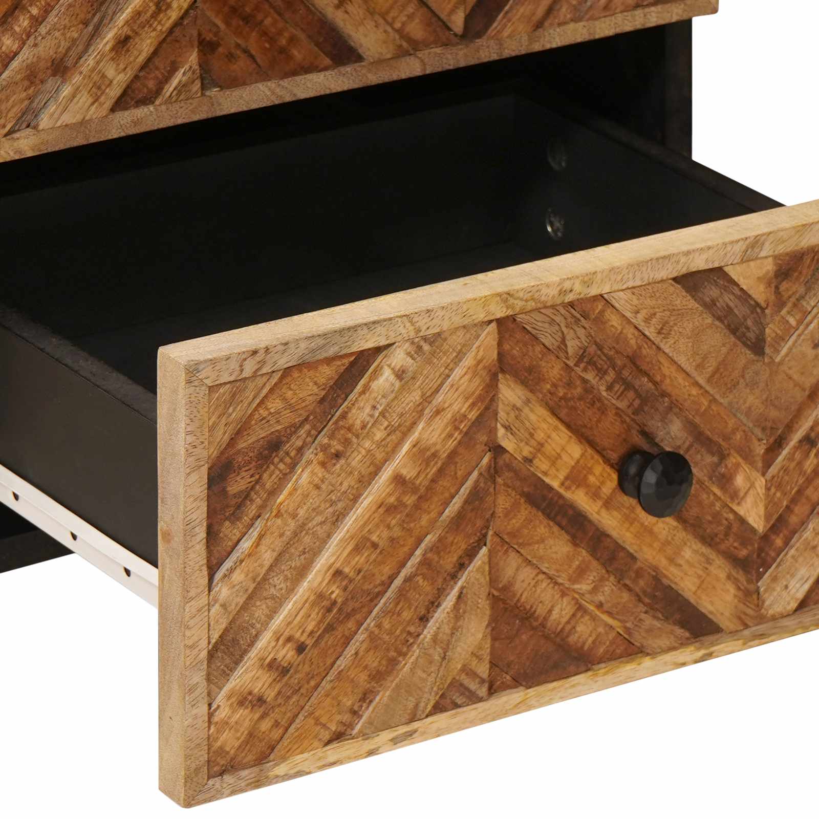 vidaXL Nachtkastje met lade Bruin 40 x 33,5 x 46 cm Massief Mango Hout