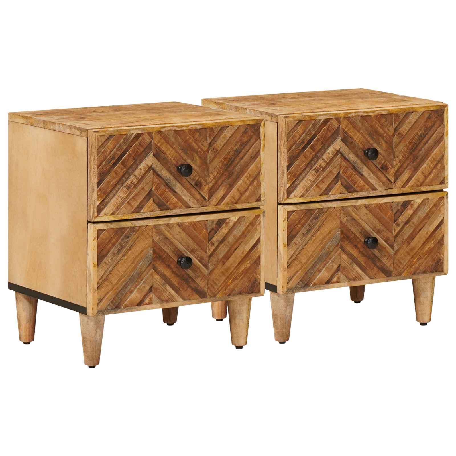 vidaXL Nachtkastje met lade Bruin 40 x 33,5 x 46 cm Massief Mango Hout