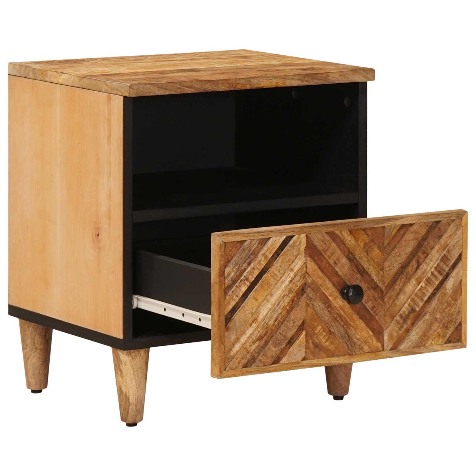vidaXL Nachtkastje met lade Bruin 50 x 33 x 60 cm Massief Mango Hout