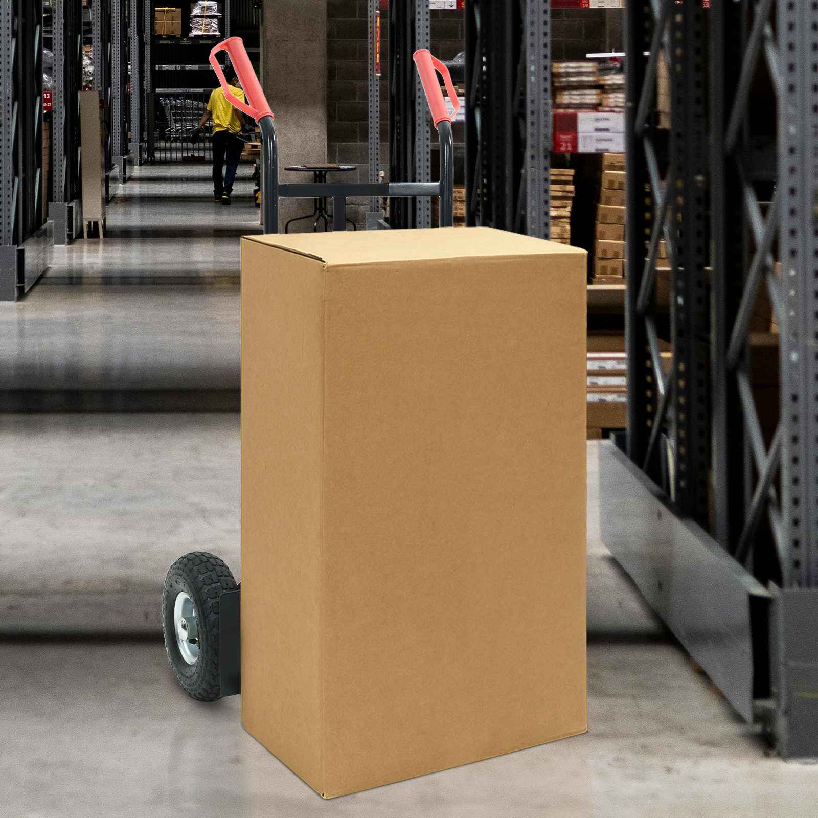 vidaXL Handtrolley Zwart en Rood 57 x 46 x 113 cm Staal