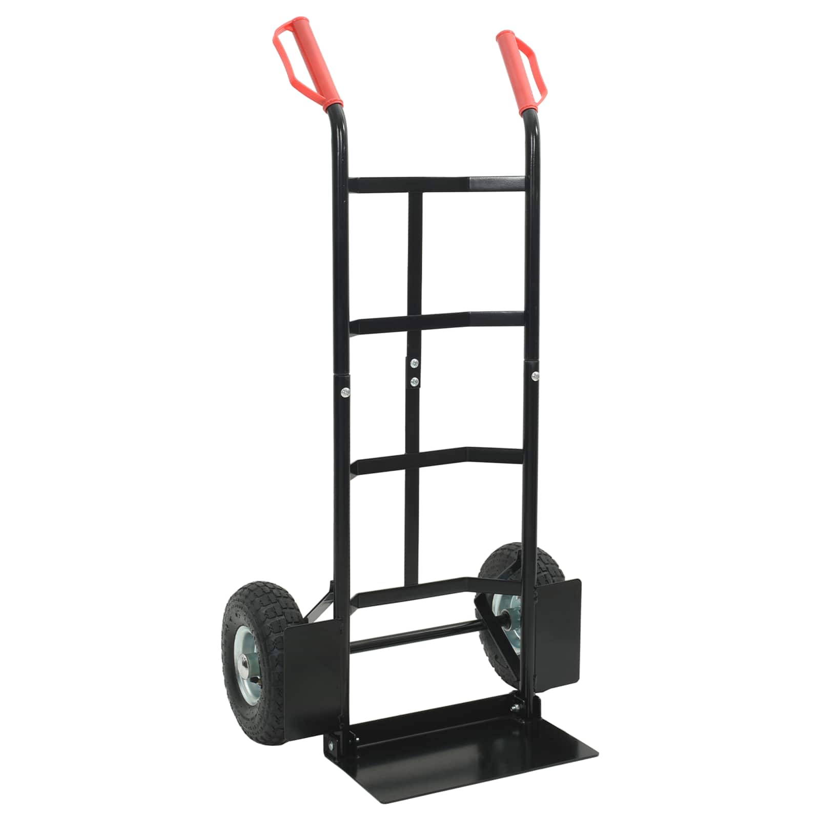 vidaXL Handtrolley Zwart en Rood 57 x 46 x 113 cm Staal