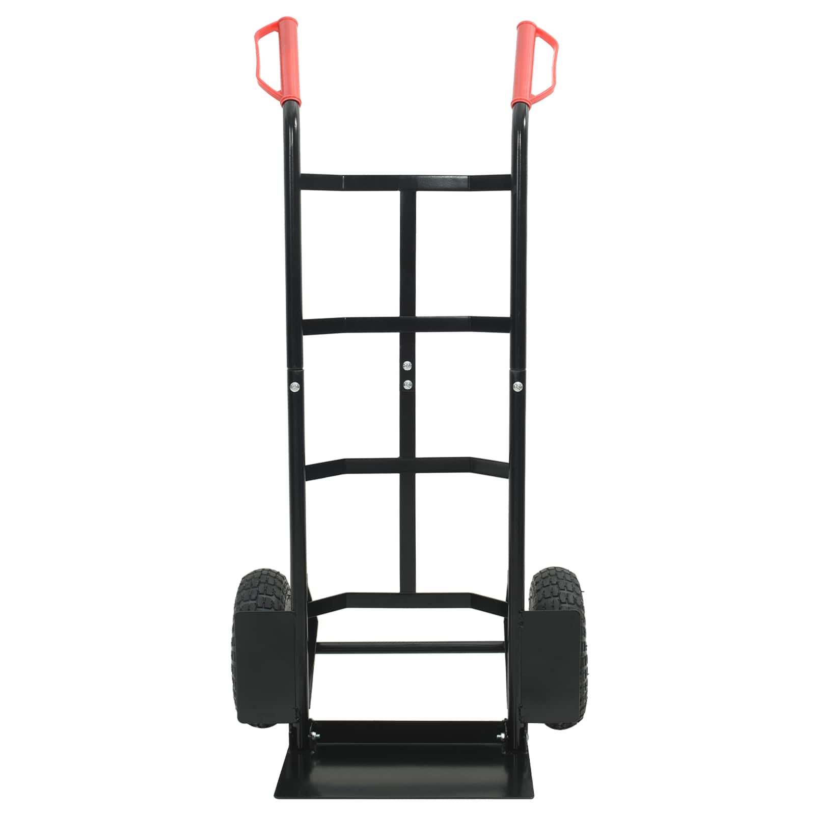 vidaXL Handtrolley Zwart en Rood 57 x 46 x 113 cm Staal