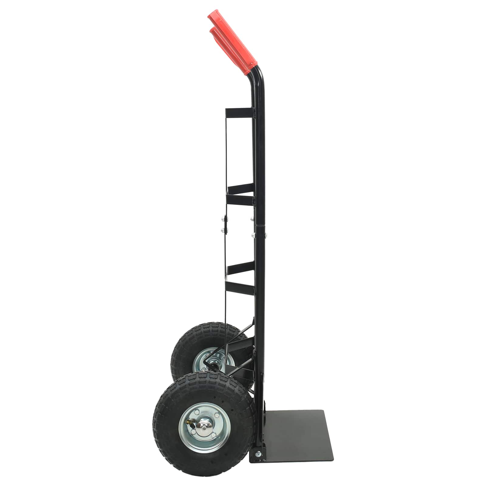 vidaXL Handtrolley Zwart en Rood 57 x 46 x 113 cm Staal
