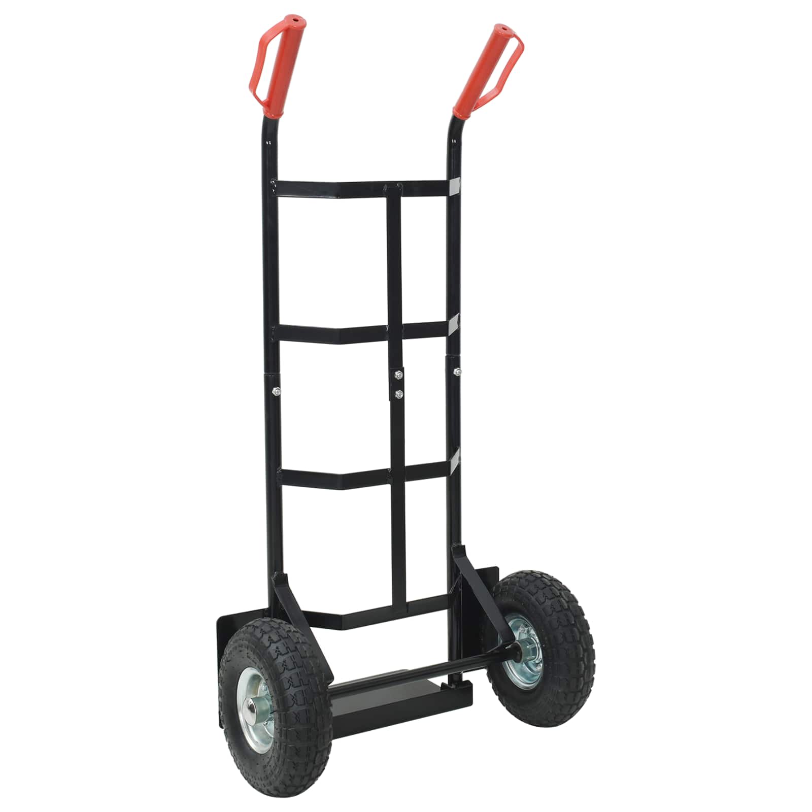vidaXL Handtrolley Zwart en Rood 57 x 46 x 113 cm Staal