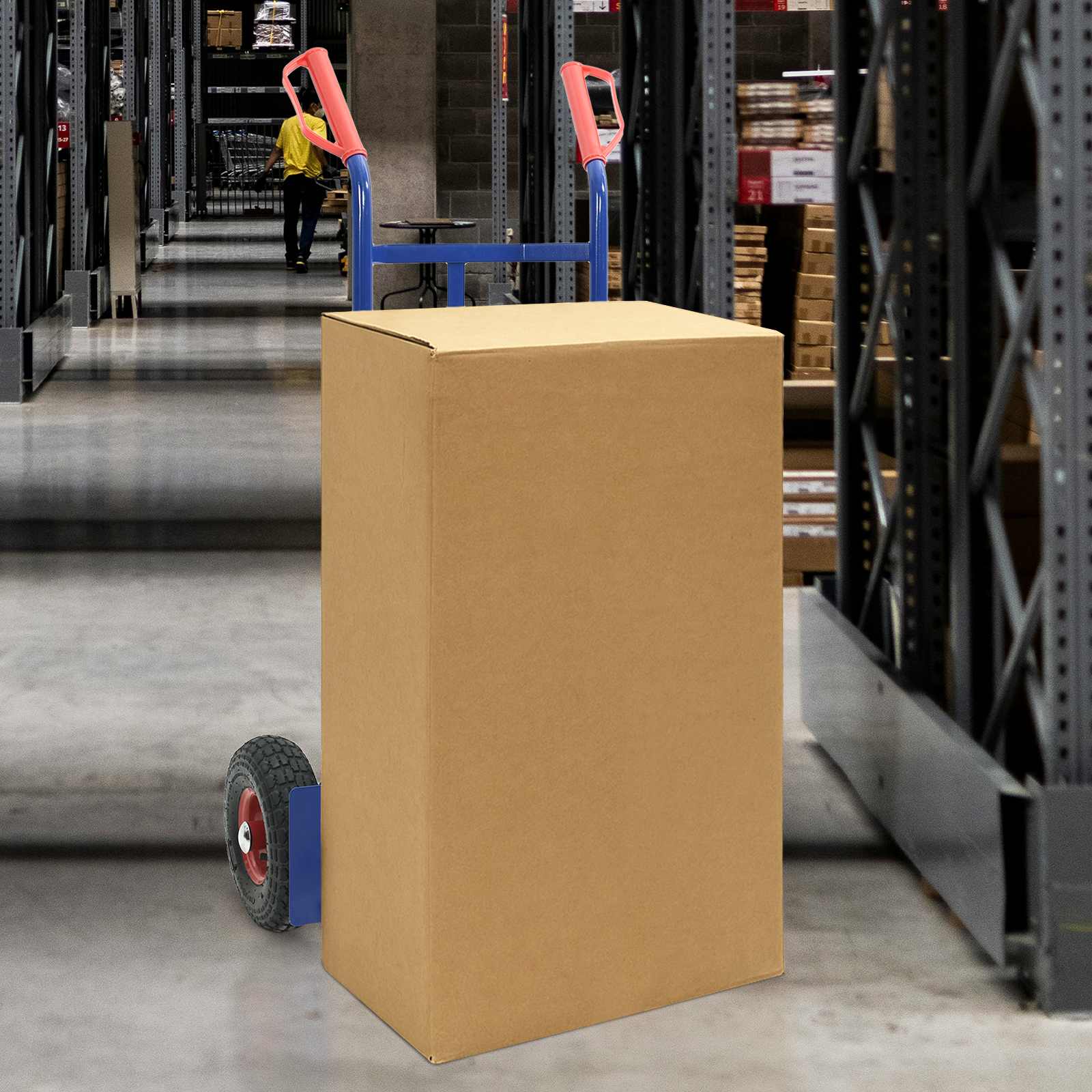 vidaXL Handtrolley Zwart en Rood 57 x 46 x 113 cm Staal