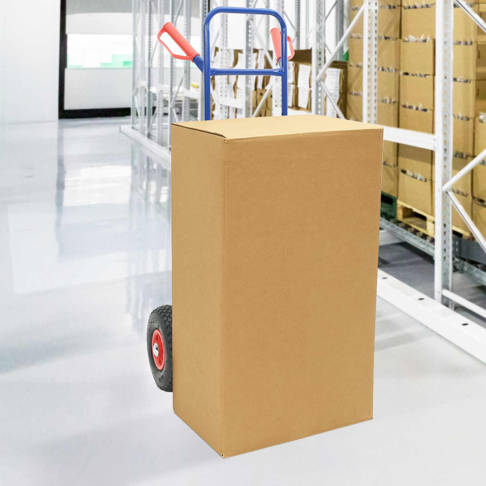 vidaXL Handtrolley Zwart en Rood 57 x 46 x 113 cm Staal