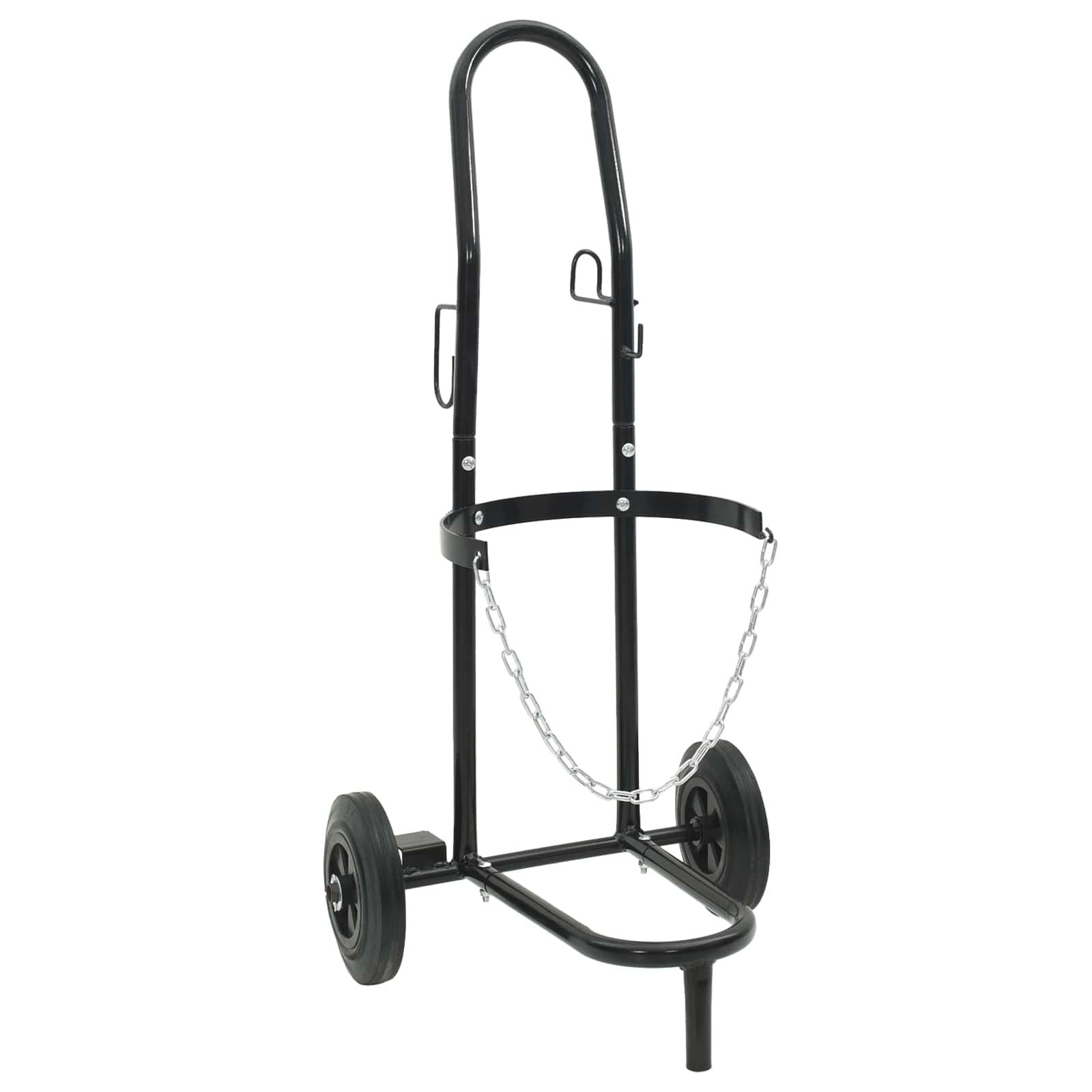 vidaXL Handtrolley Zwart en Rood 49 x 49 x 101 cm Staal
