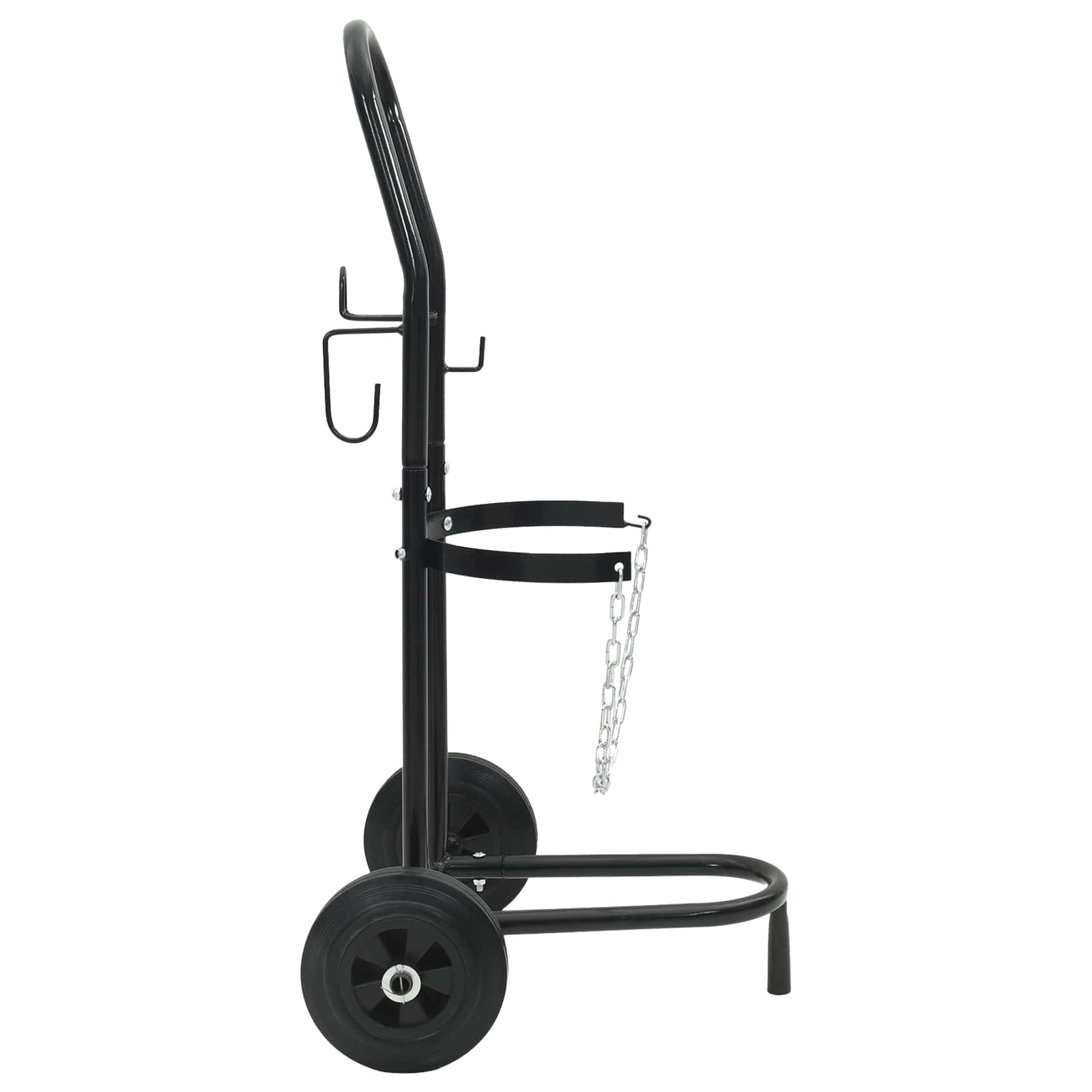 vidaXL Handtrolley Zwart en Rood 49 x 49 x 101 cm Staal