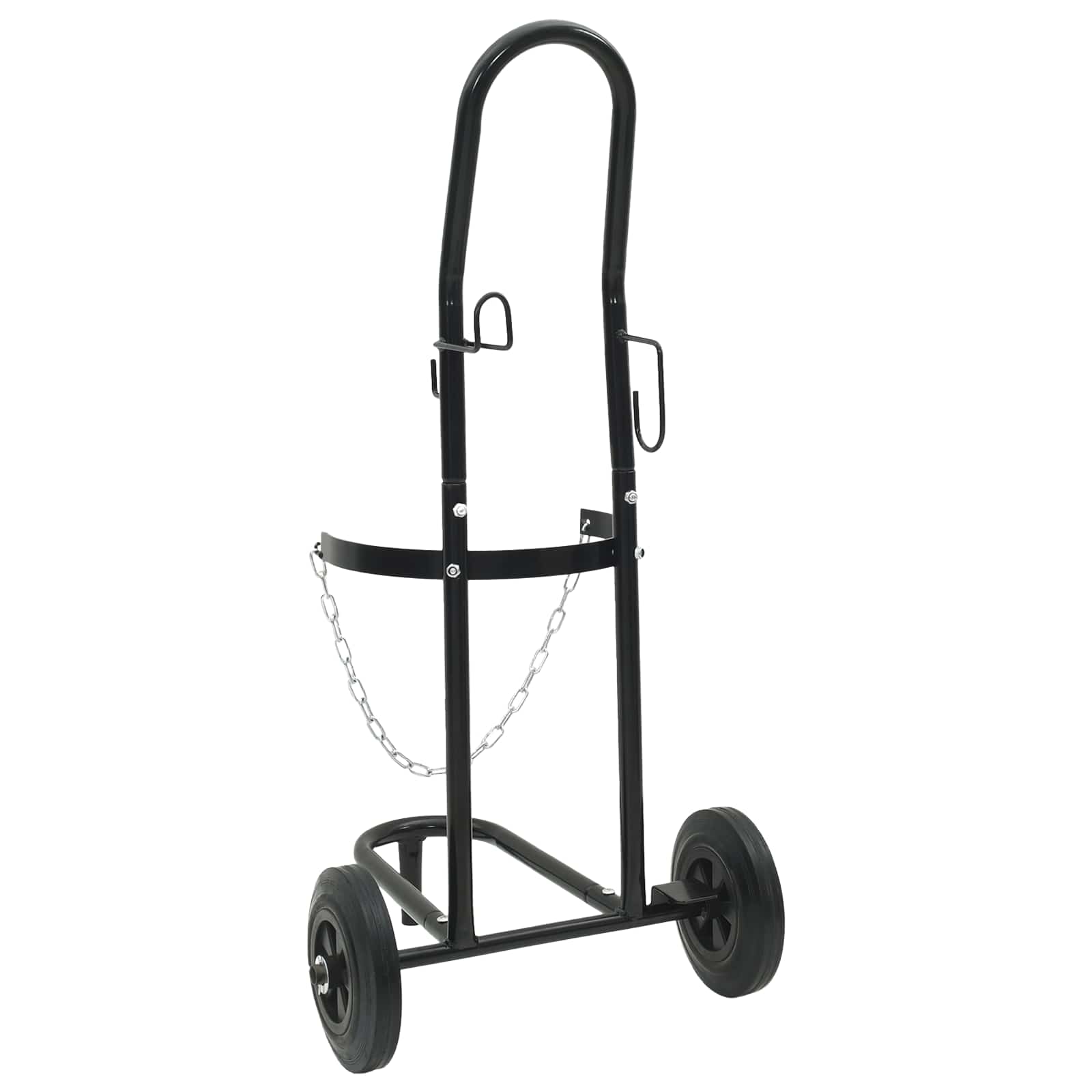 vidaXL Handtrolley Zwart en Rood 49 x 49 x 101 cm Staal
