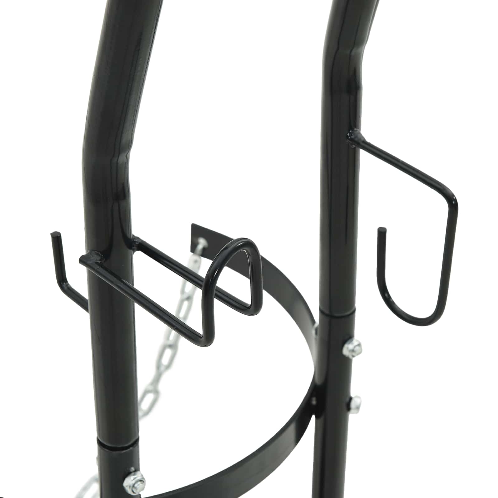 vidaXL Handtrolley Zwart en Rood 49 x 49 x 101 cm Staal