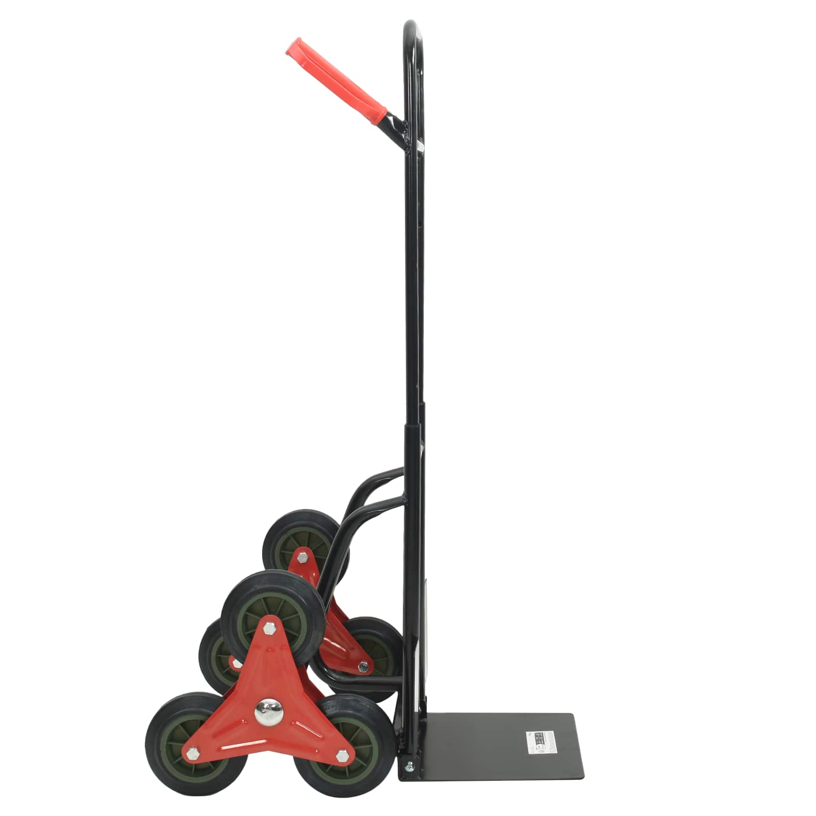 vidaXL Handtrolley Zwart en Rood 64,5 x 49,5 x 114 cm Staal