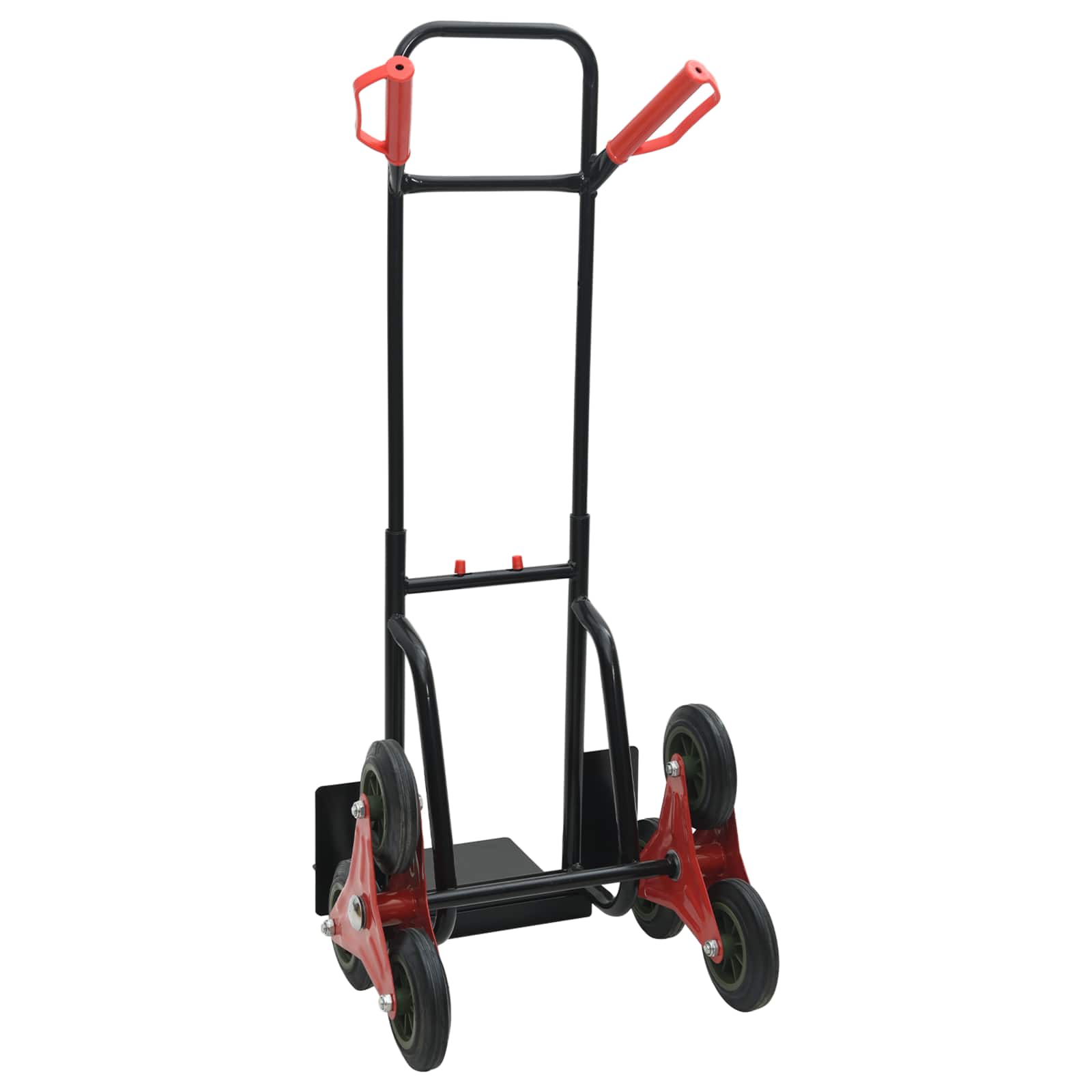vidaXL Handtrolley Zwart en Rood 64,5 x 49,5 x 114 cm Staal