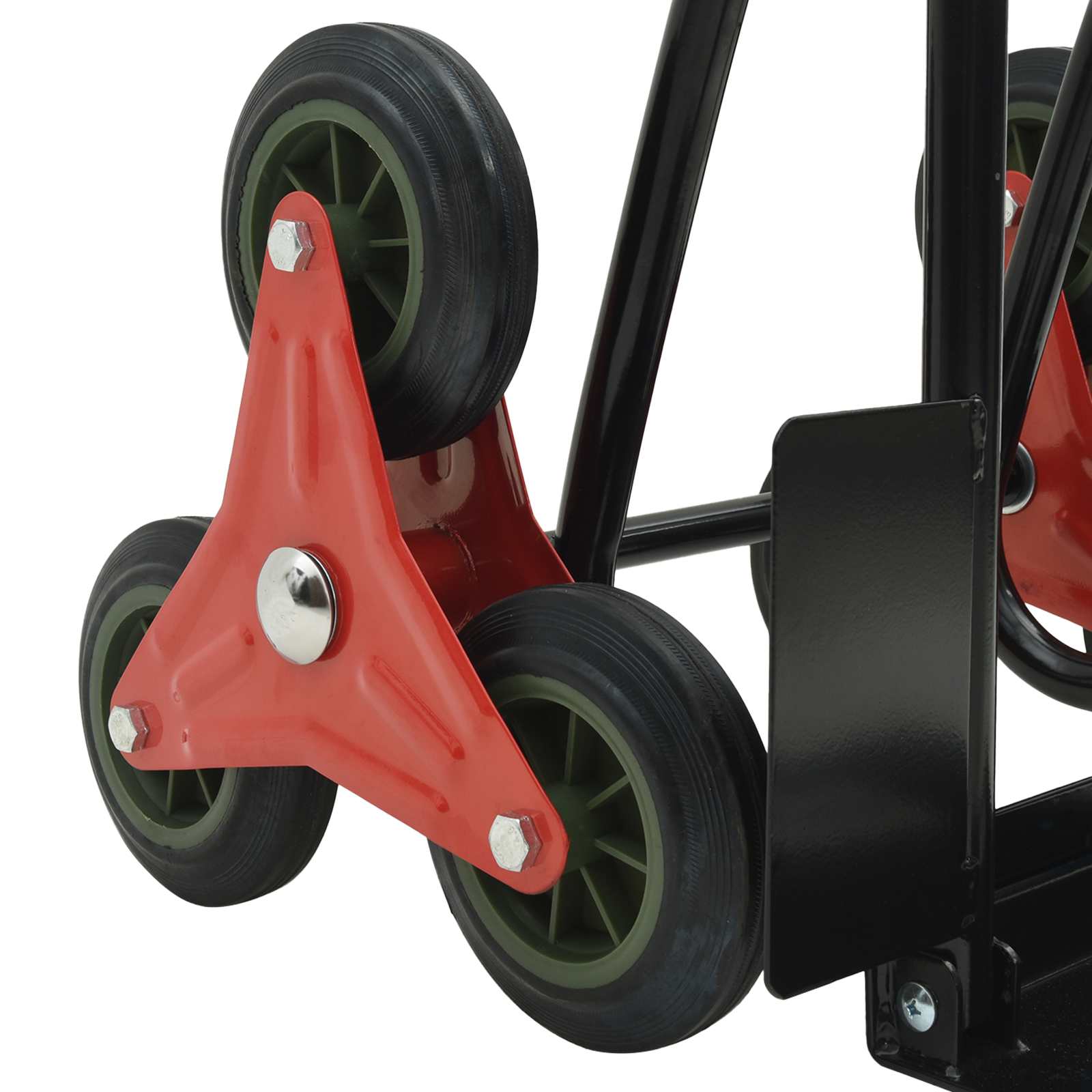 vidaXL Handtrolley Zwart en Rood 64,5 x 49,5 x 114 cm Staal