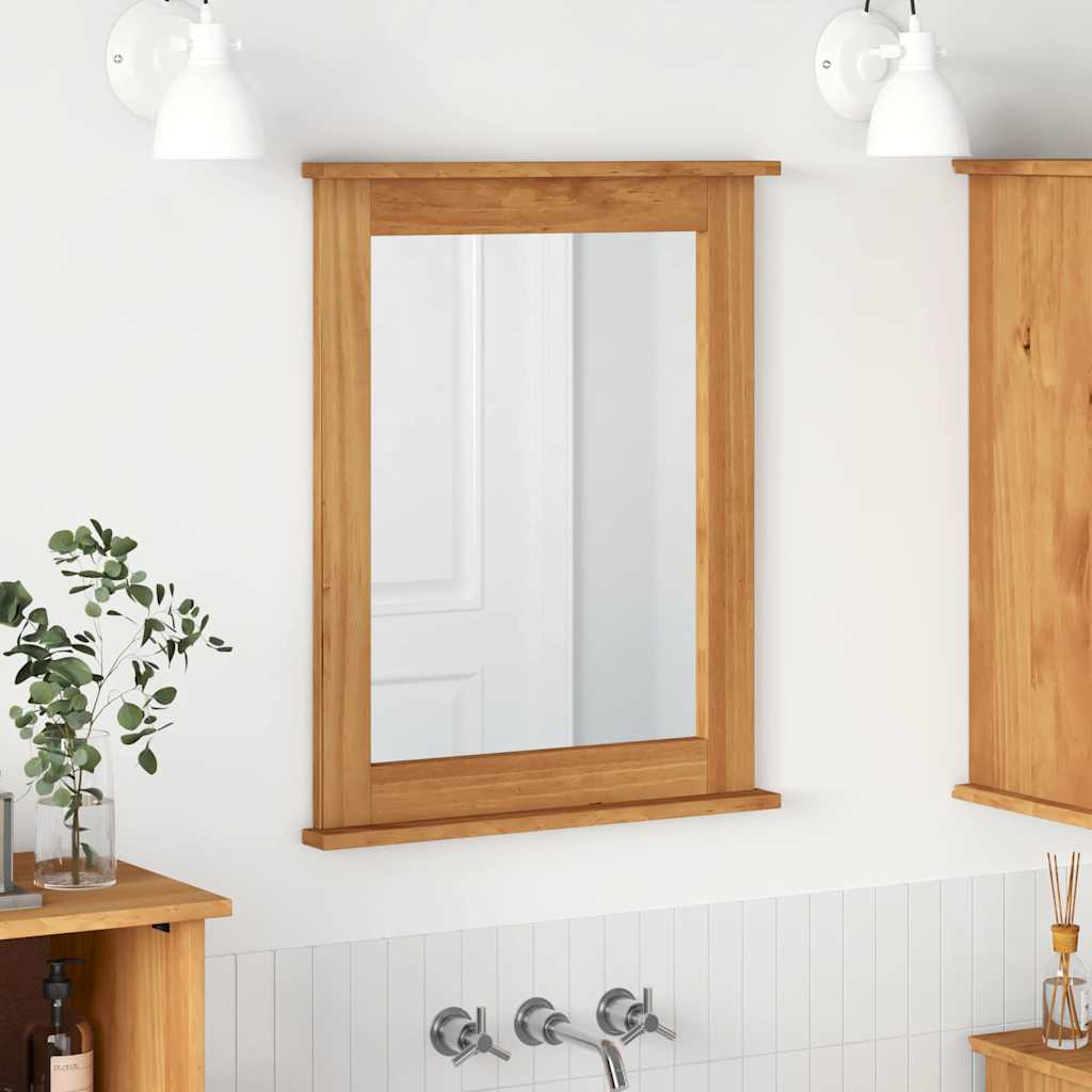 vidaXL Spiegel Honingbruin 55.5 x 5 x 70 cm Massief grenenhout