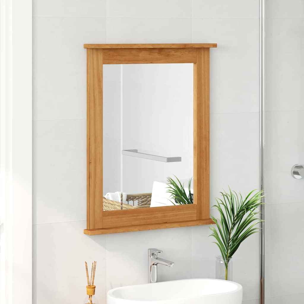 vidaXL Spiegel Honingbruin 55.5 x 5 x 70 cm Massief grenenhout