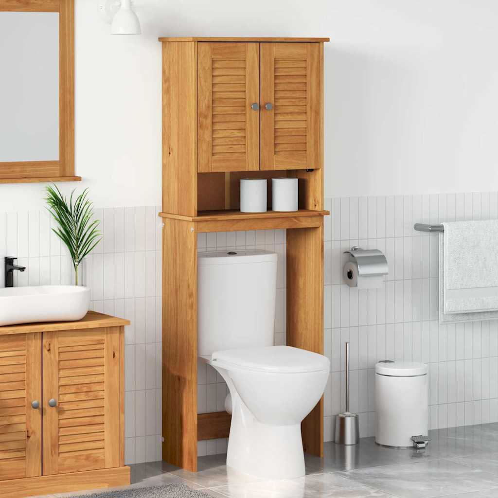 vidaXL Toiletkast Honingbruin 60 x 27 x 161 cm Massief grenenhout