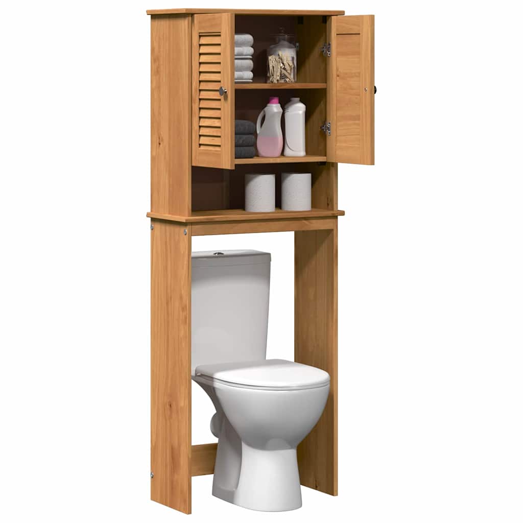 vidaXL Toiletkast Honingbruin 60 x 27 x 161 cm Massief grenenhout