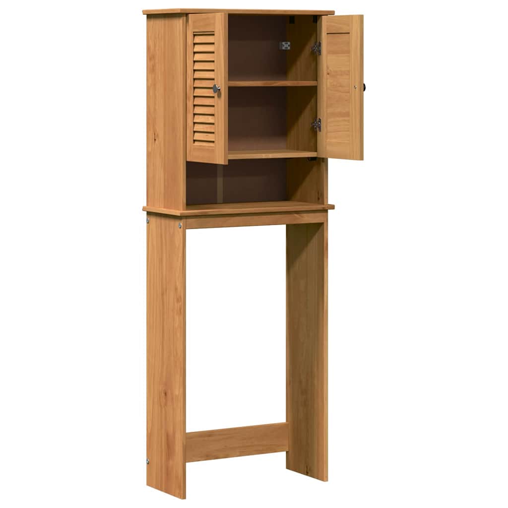 vidaXL Toiletkast Honingbruin 60 x 27 x 161 cm Massief grenenhout