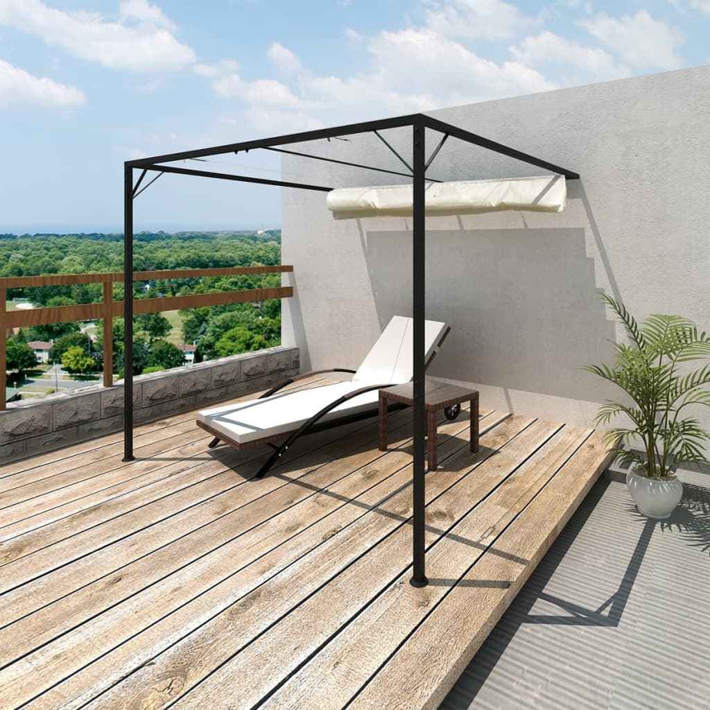 vidaXL Tuinwandprieel met uittrekbaar dak 3x3x2,3 m