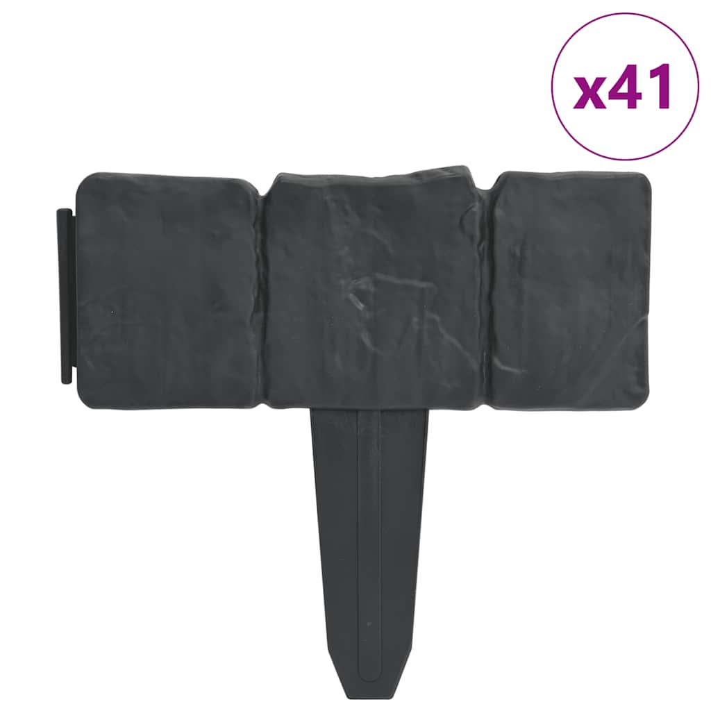 vidaXL Gazonranden 41 st steen-look 10 m kunststof - Aashly