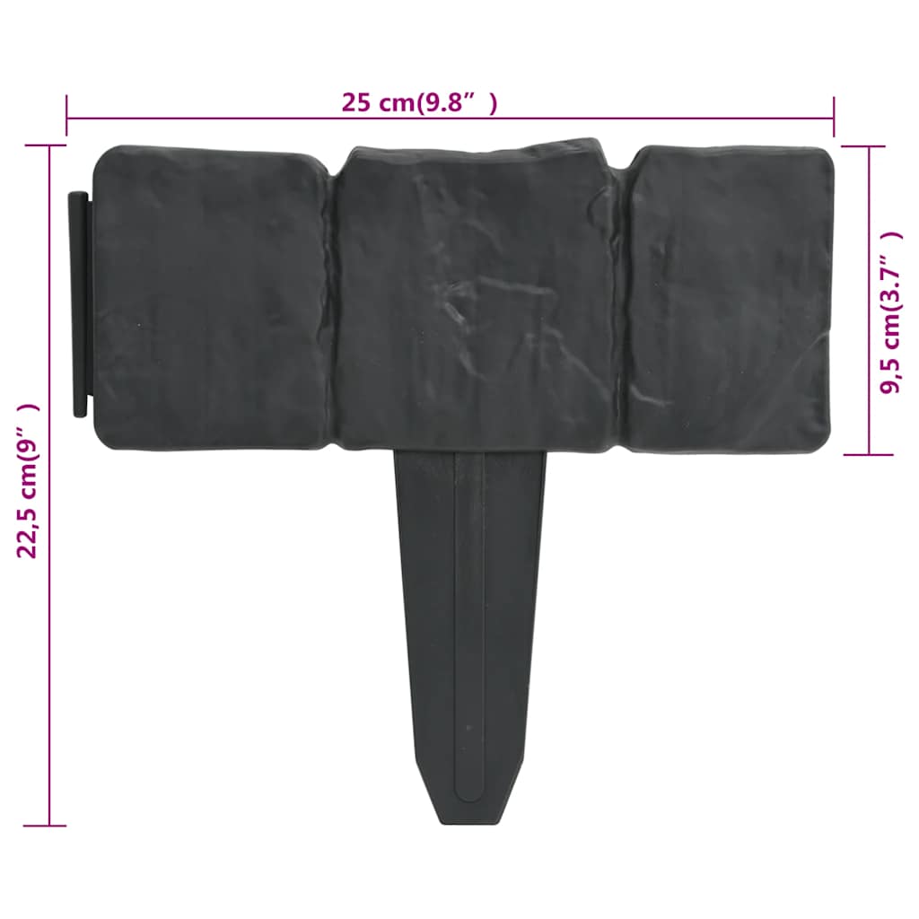 vidaXL Gazonranden 41 st steen-look 10 m kunststof - Aashly