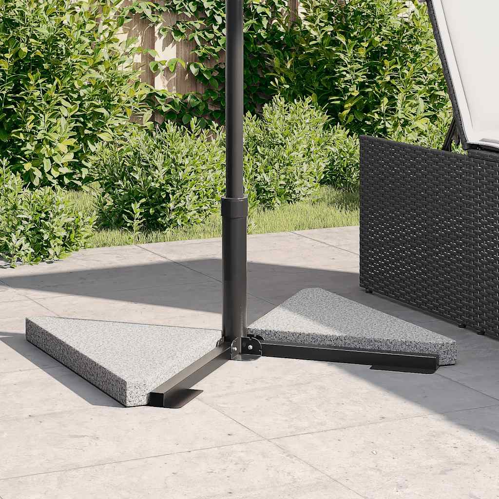 vidaXL Parasol base plates 2 pcs triangular 14 kg granite grey