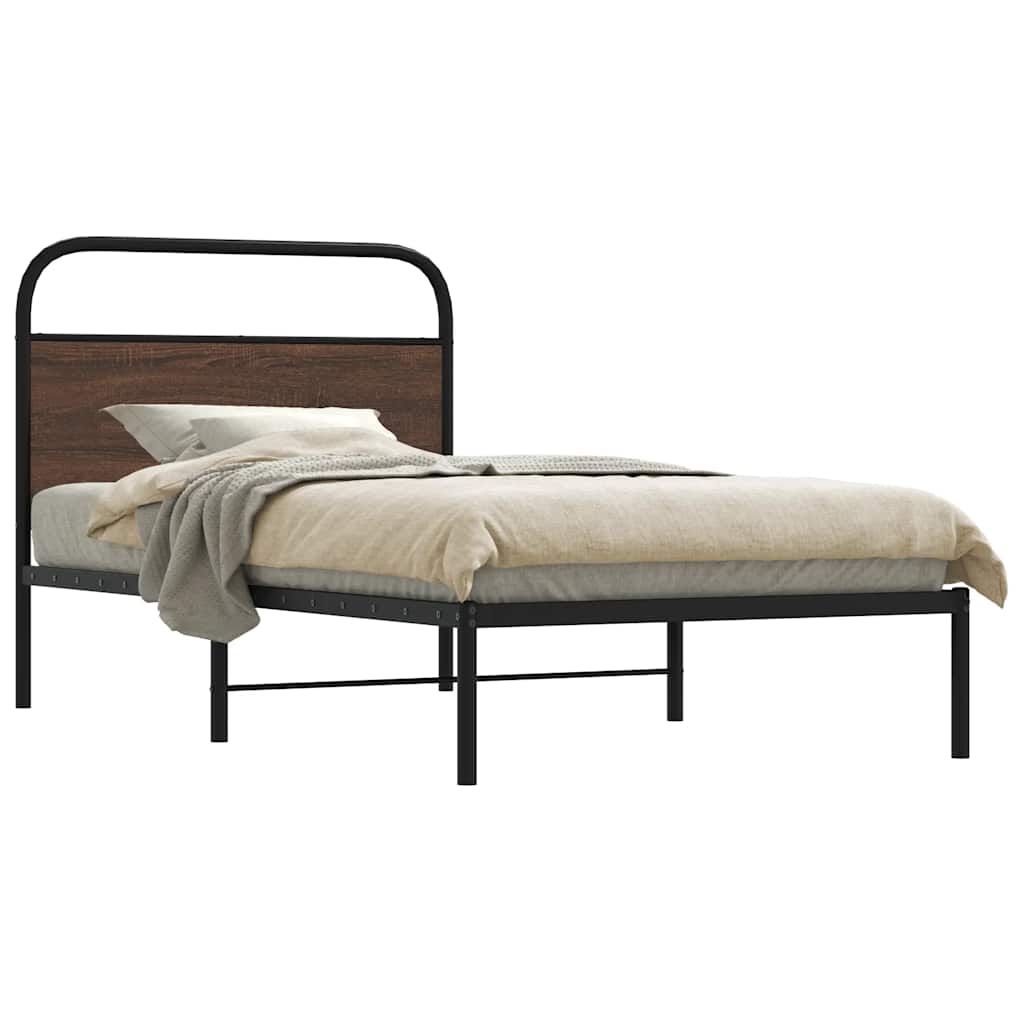 vidaXL Bedframe zonder matras bewerkt hout gerookt eiken 140x200 cm