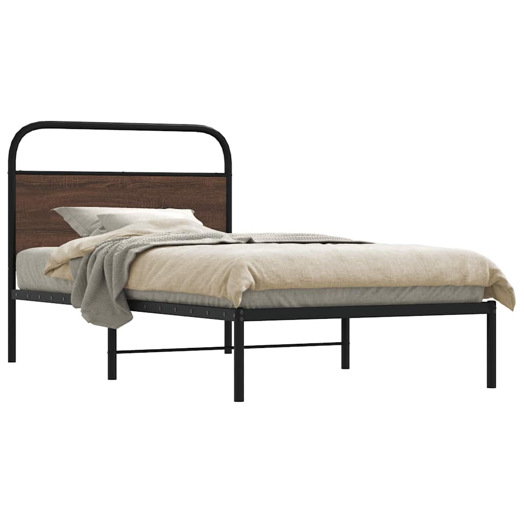 vidaXL Bedframe zonder matras bewerkt hout gerookt eiken 140x200 cm