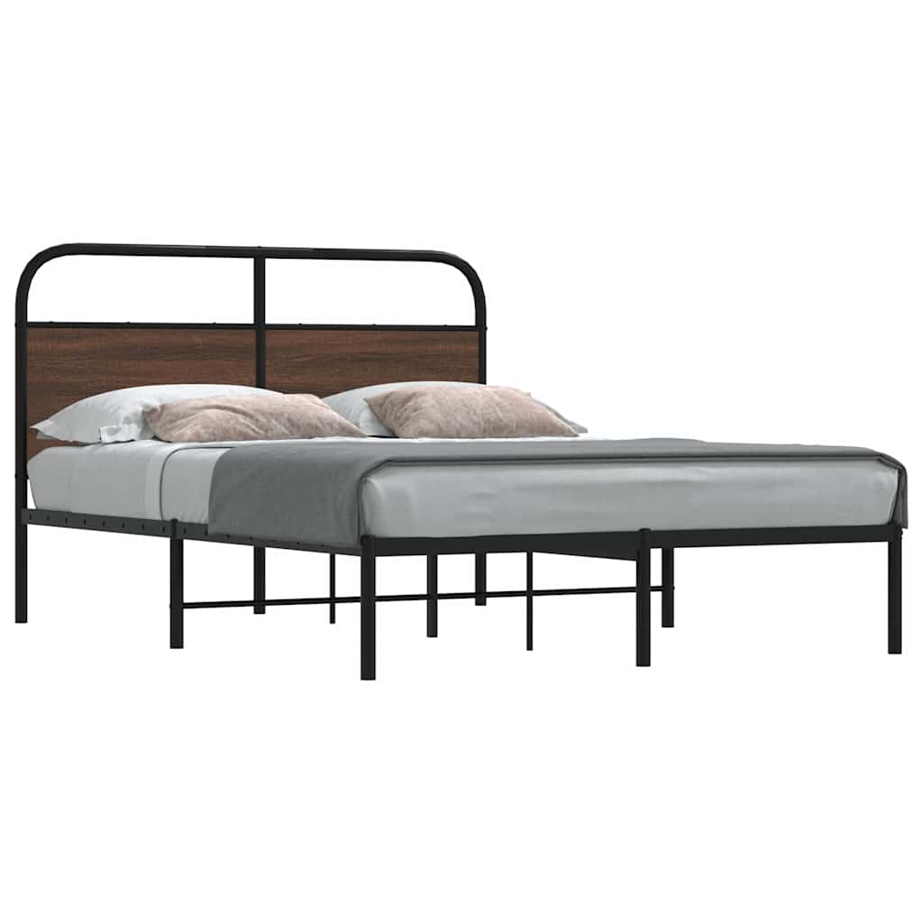 vidaXL Bedframe zonder matras bewerkt hout gerookt eiken 140x200 cm