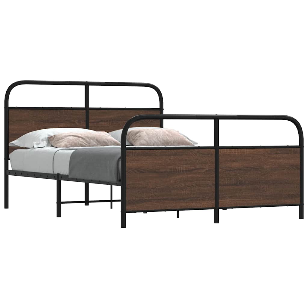 vidaXL Bedframe zonder matras bewerkt hout gerookt eiken 140x200 cm