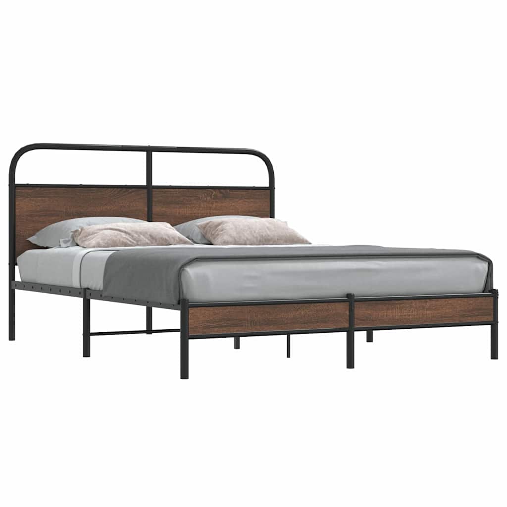 vidaXL Bedframe zonder matras bewerkt hout gerookt eiken 140x200 cm