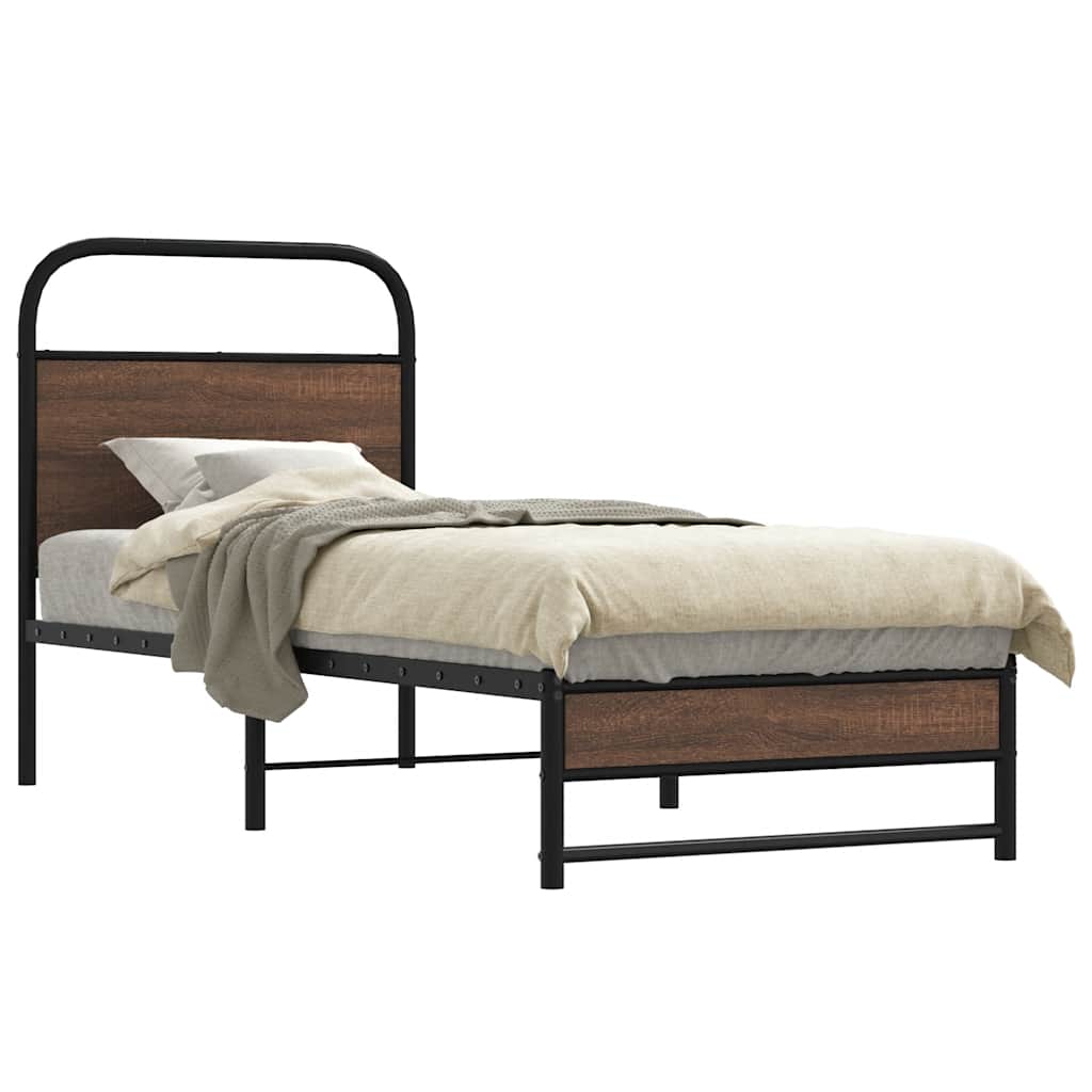 vidaXL Bedframe zonder matras bewerkt hout gerookt eiken 140x200 cm