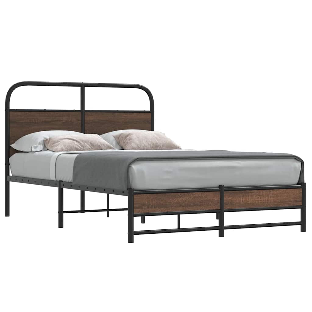 vidaXL Bedframe zonder matras bewerkt hout gerookt eiken 140x200 cm
