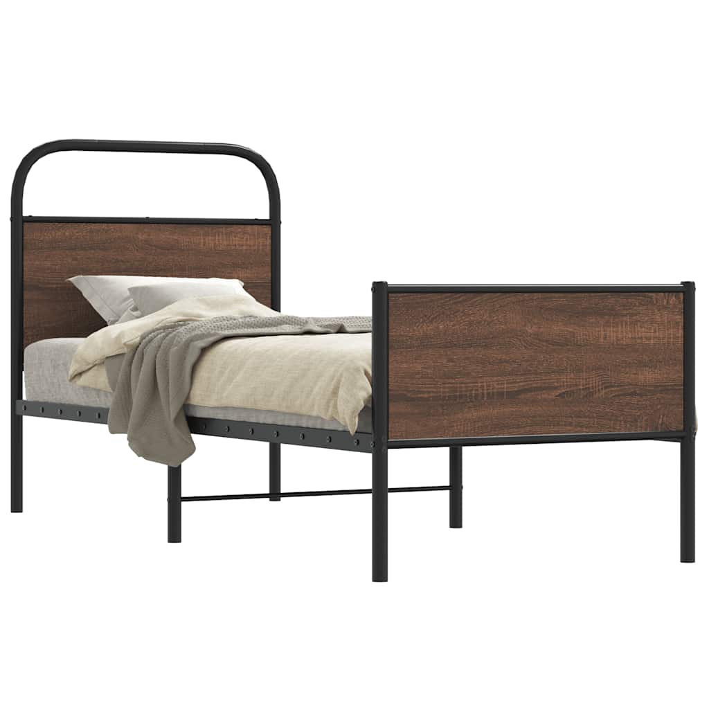 vidaXL Bedframe zonder matras bewerkt hout gerookt eiken 140x200 cm