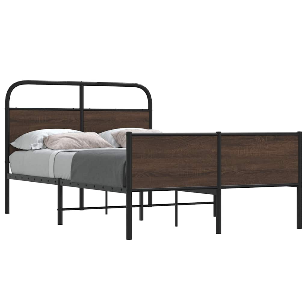 vidaXL Bedframe zonder matras bewerkt hout gerookt eiken 140x200 cm